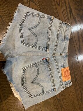 Levi's Light Blue Denim Cutoff Shorts with Frayed Hem
